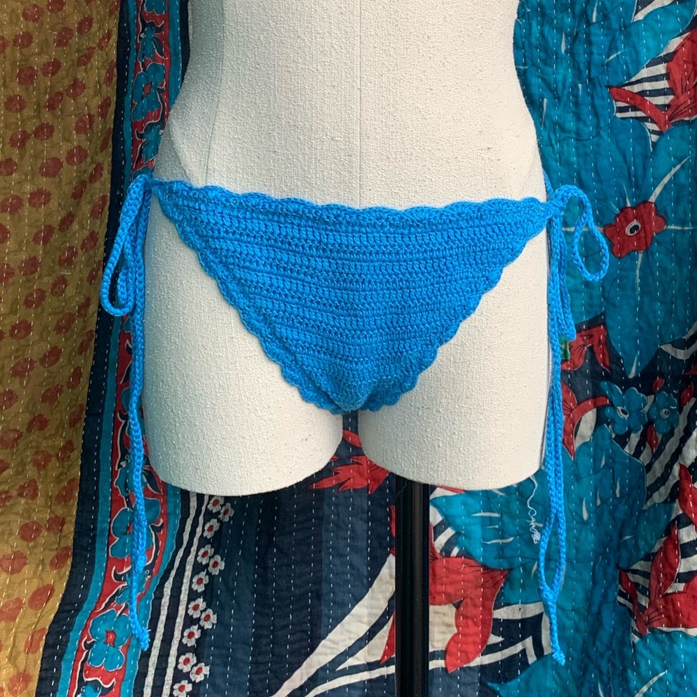 True Religion Blue Crochet Bikini Bottoms